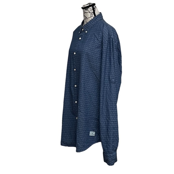 Scotch Soda Carnabay Surf Blue Chambray Shirt Beach Coastal Preppy XXL Beach - Picture 2 of 11